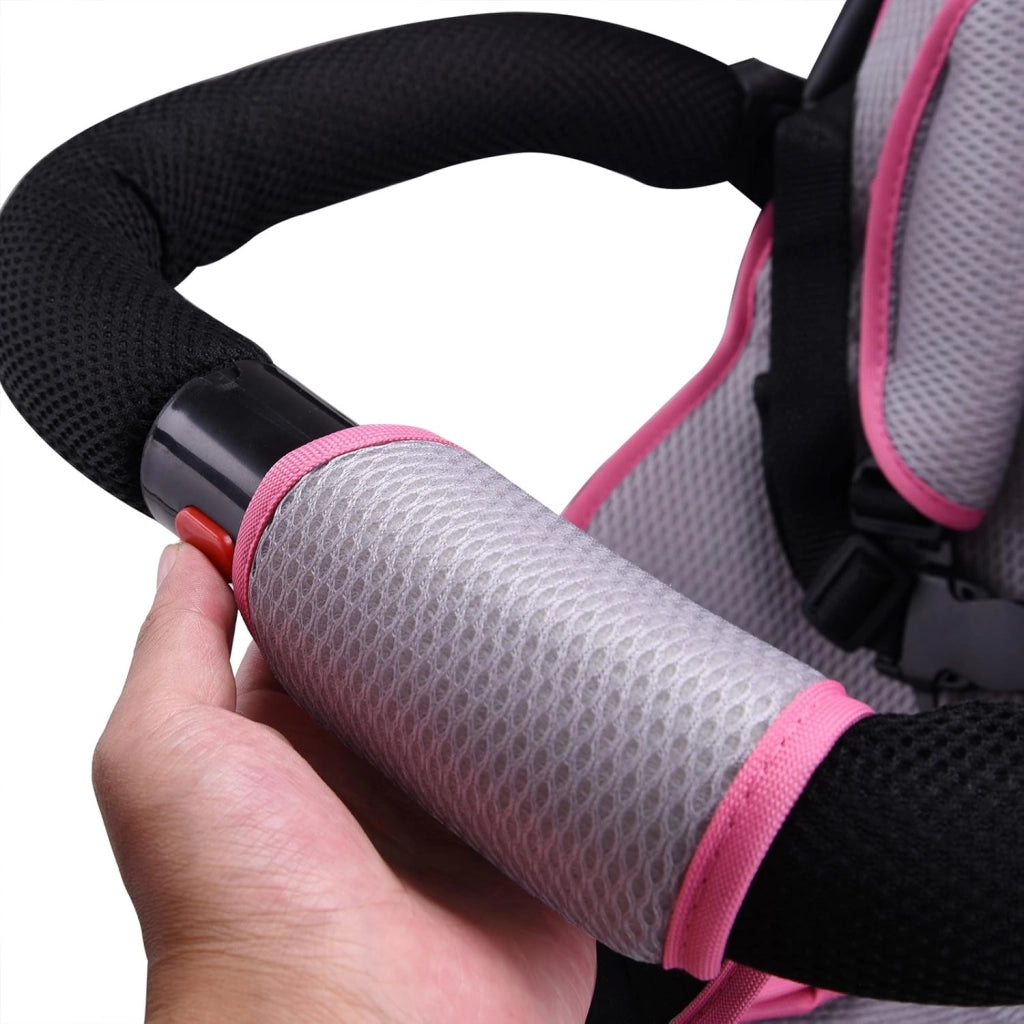 Triciclo 4in1 per Bambini da 1 Anno Passeggino con Maniglione Biciletta Bimbi Neonato Cappottina Cintura Bici a Tre Ruote Copertura Pioggia