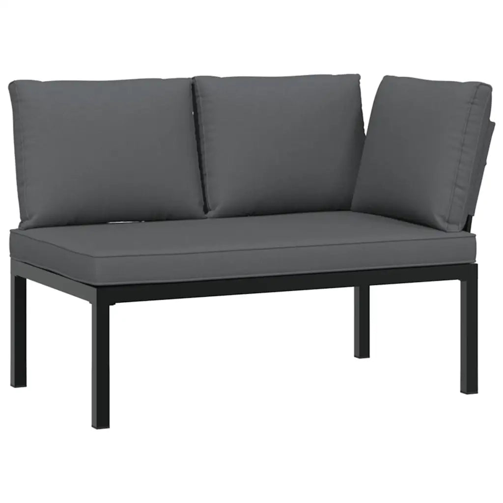 Set Divani da Giardino 6 pz con Cuscini Nero in Alluminio 3283690