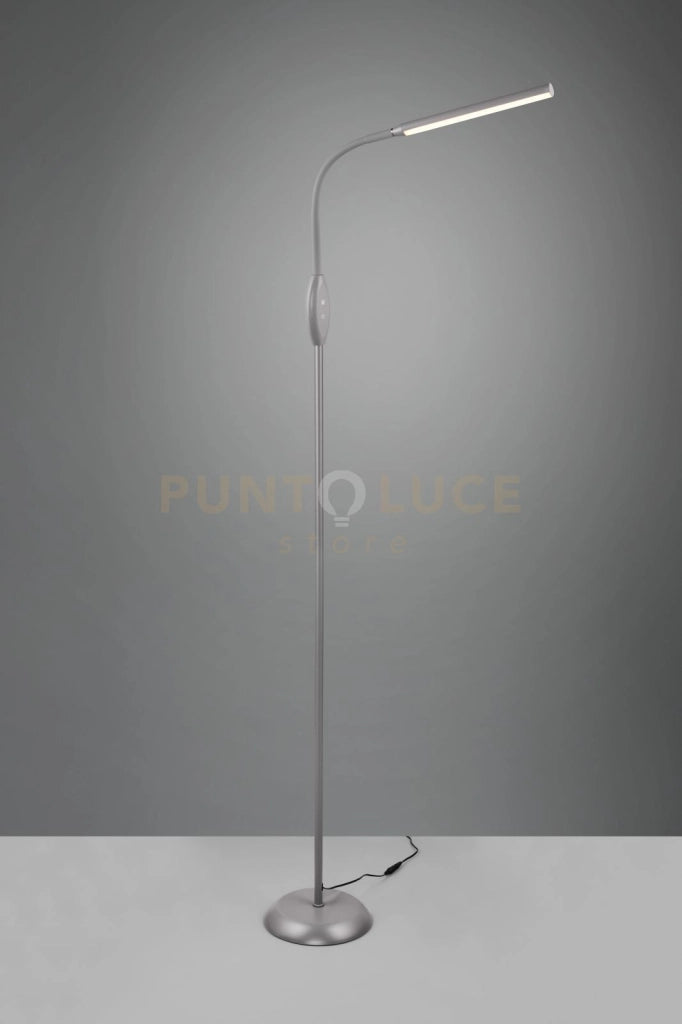 TORO PIANTANA LED 5W 700lm, 3000+4000+5000K GRIGIA FLESSIBILE TOUCH E TEMPERATURA DI COLORE DIMMERABILE H. 145CM