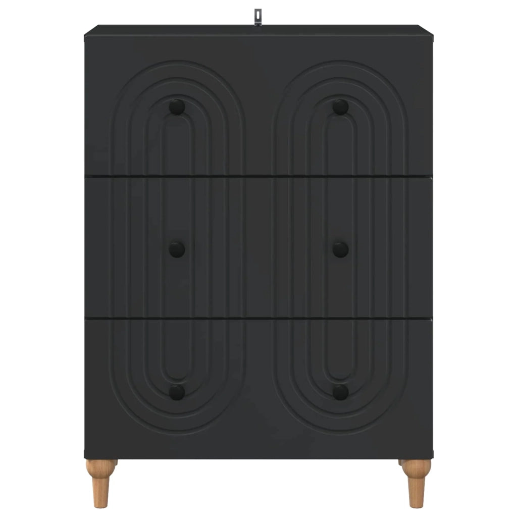 Mobile con Cassetti Nero 66 x 34,5 x 90 cm Legno ingegnerizzato 894146