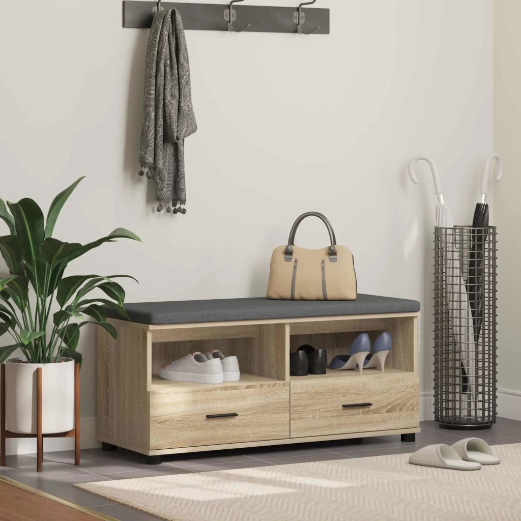 Panca per ingresso con cuscino Rovere Sonoma 100 x 38 x 46 cm 891466