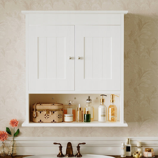 Mobile bagno sospeso bianco 2 ante scandinavo mensole da parete loft