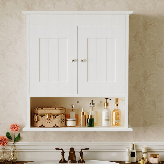 Mobile bagno sospeso bianco 2 ante scandinavo mensole da parete loft