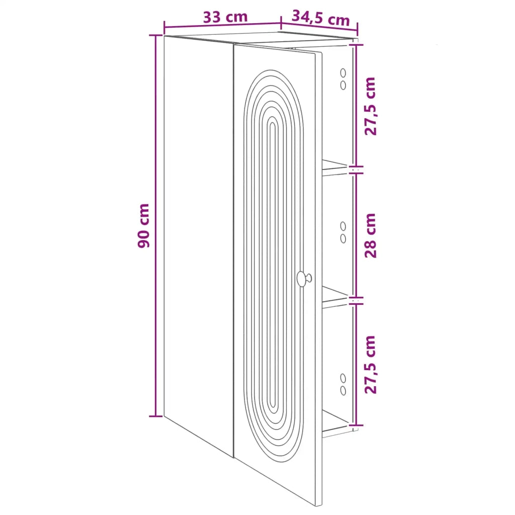 Mobiletto a muro Bianco 33 x 34,5 x 90 cm Legno ingegnerizzato 898075