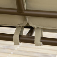 Dondolo da Giardino 3 Posti 208x120x174 cm in Acciaio Marrone e Cachi