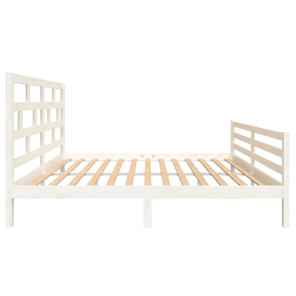 Giroletto-Struttura Letto Bianco in Legno Massello di Pino 160x200 cm 813314