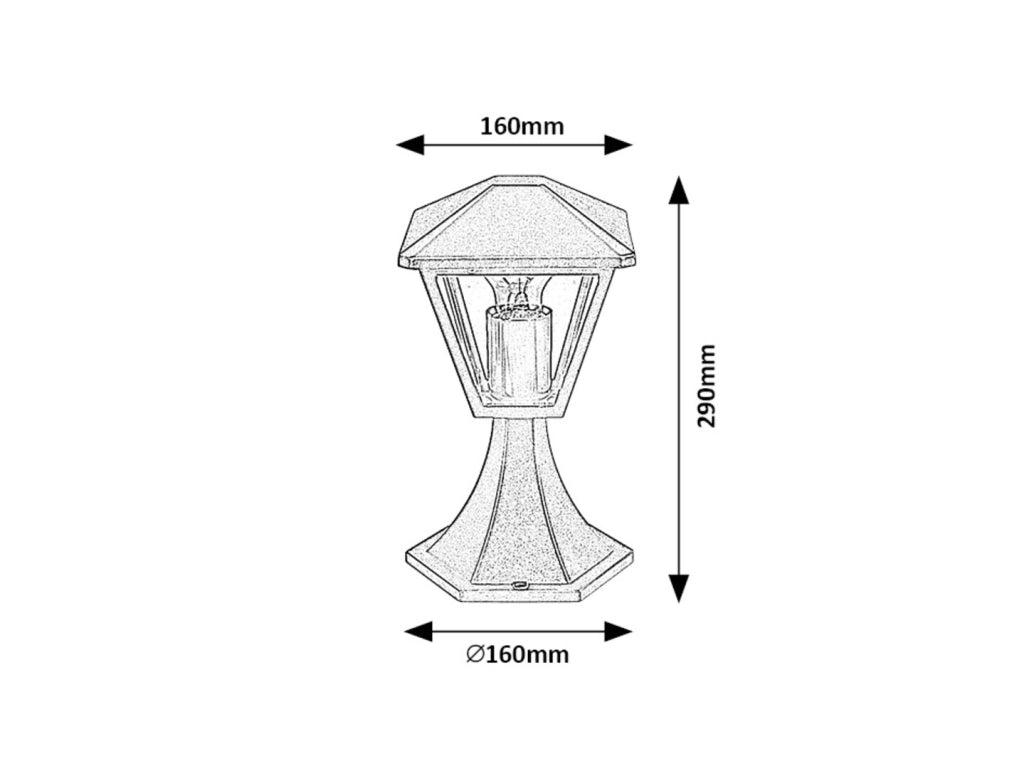Lampada da giardino Paravento nera E27 IP44 Rabalux