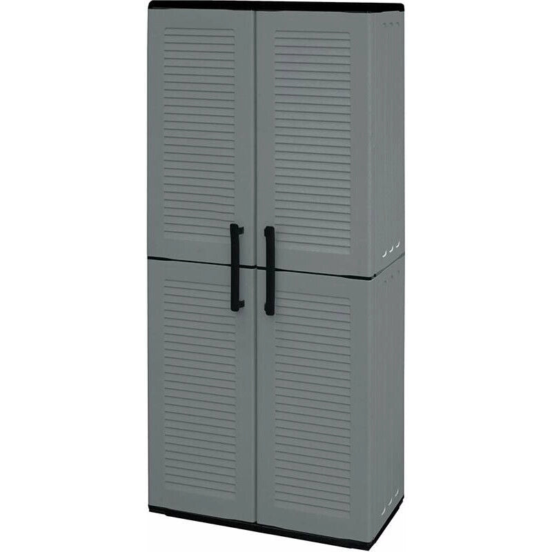 ARMADIO ALTO IN POLIPROPILENE CON 2 ANTE E 3 RIPIANI  68 X 37 X H163 CM