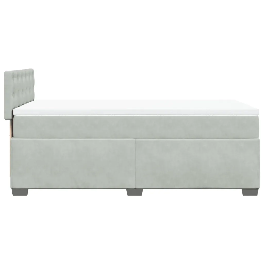 Giroletto a Molle con Materasso Grigio Chiaro 90x200 cm Velluto 3288510