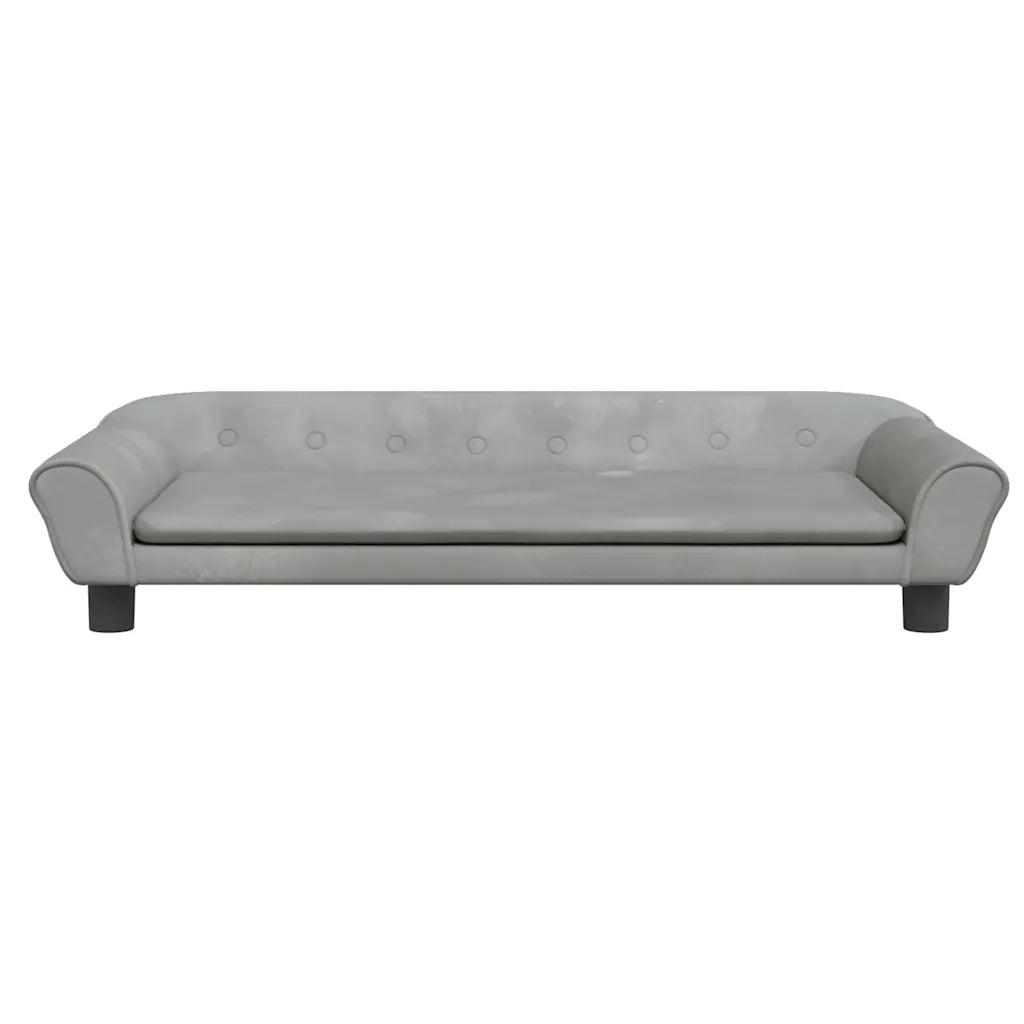 Divano per Bambini-Sofa-Divanetto Grigio Chiaro 100x50x26 cm in Velluto