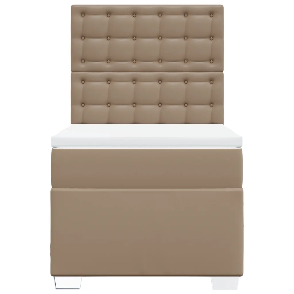 Giroletto a Molle con Materasso Cappuccino 100x200cm Similpelle