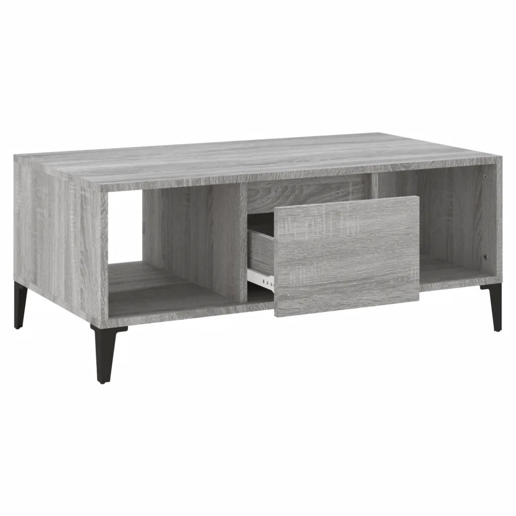 Tavolino Salotto Grigio Sonoma 90x50x36,5 cm Legno Multistrato cod mxl 26754