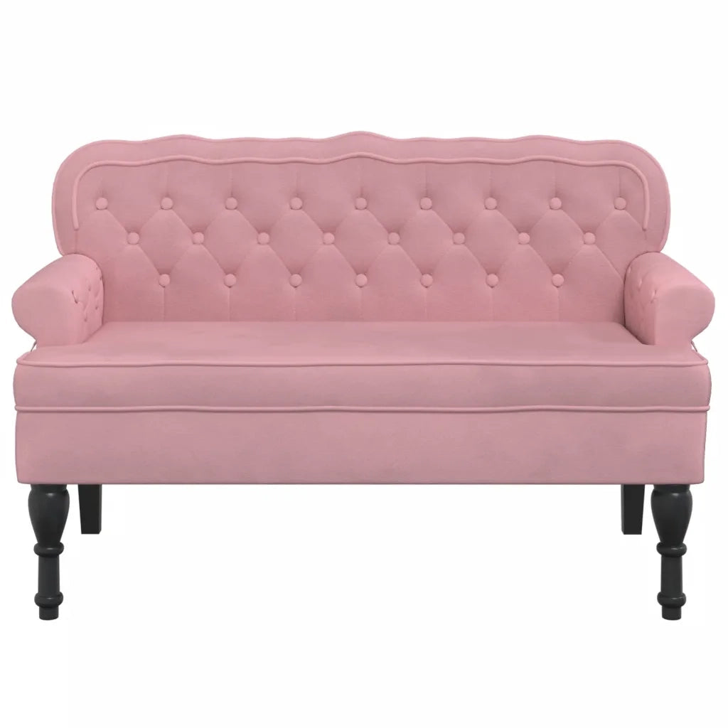 Panca con Schienale-Divano Sedia Rosa 119,5x64,5x75 cm in Velluto