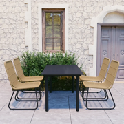 Set da Pranzo da Giardino 5 pz in Polyrattan e Vetro 3060239