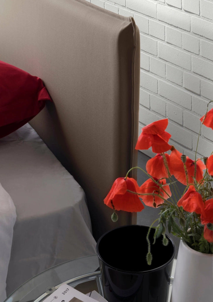 Anissa, Letto Piazza e Mezza Sfoderabile Made in Italy, Grigio Tortora