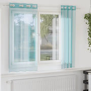 vidaXL Tende in Voile con Occhielli 2 pz Turchese