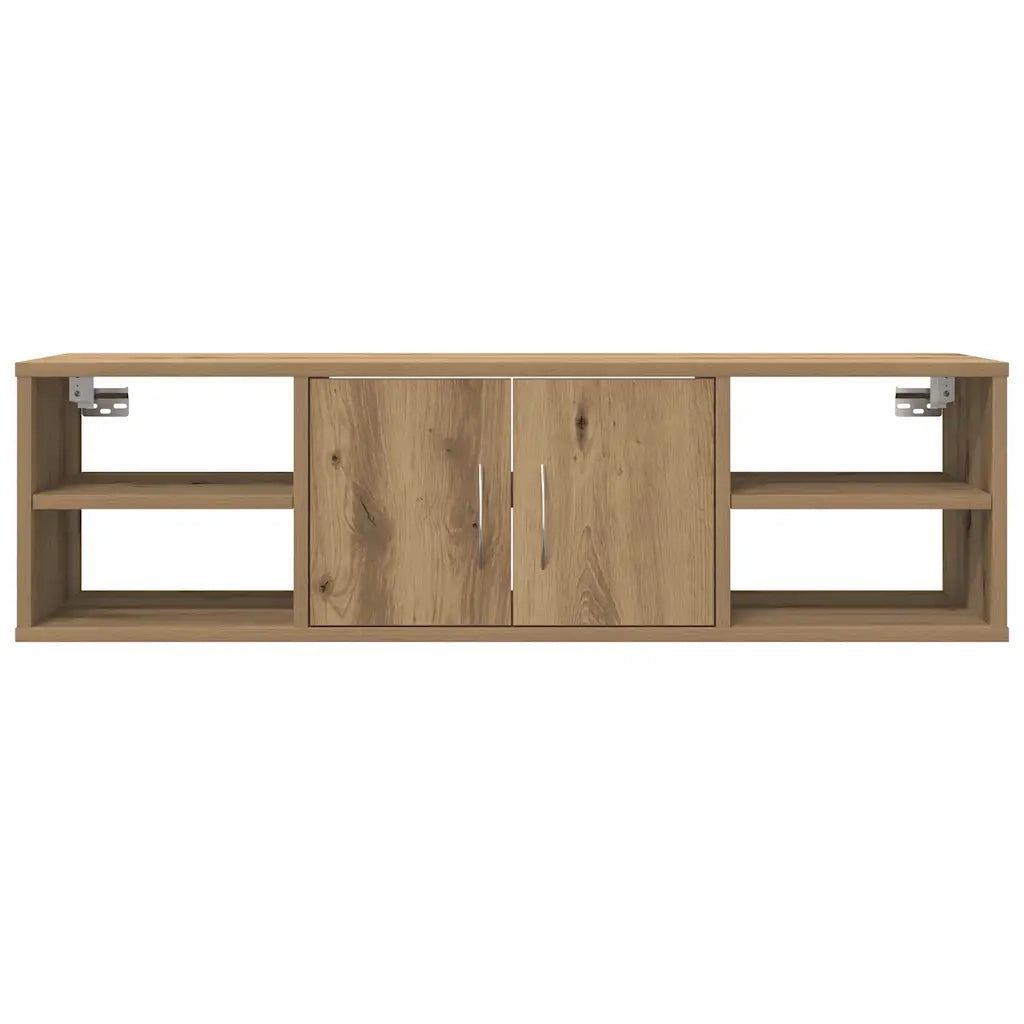 Mobiletto a muro funzionale e di design 101 x 30 x 29 cm pratico design minimalista salvaspazio in legno di rovere ingegnerizzato realizzato artigianalmente 02_0050889
