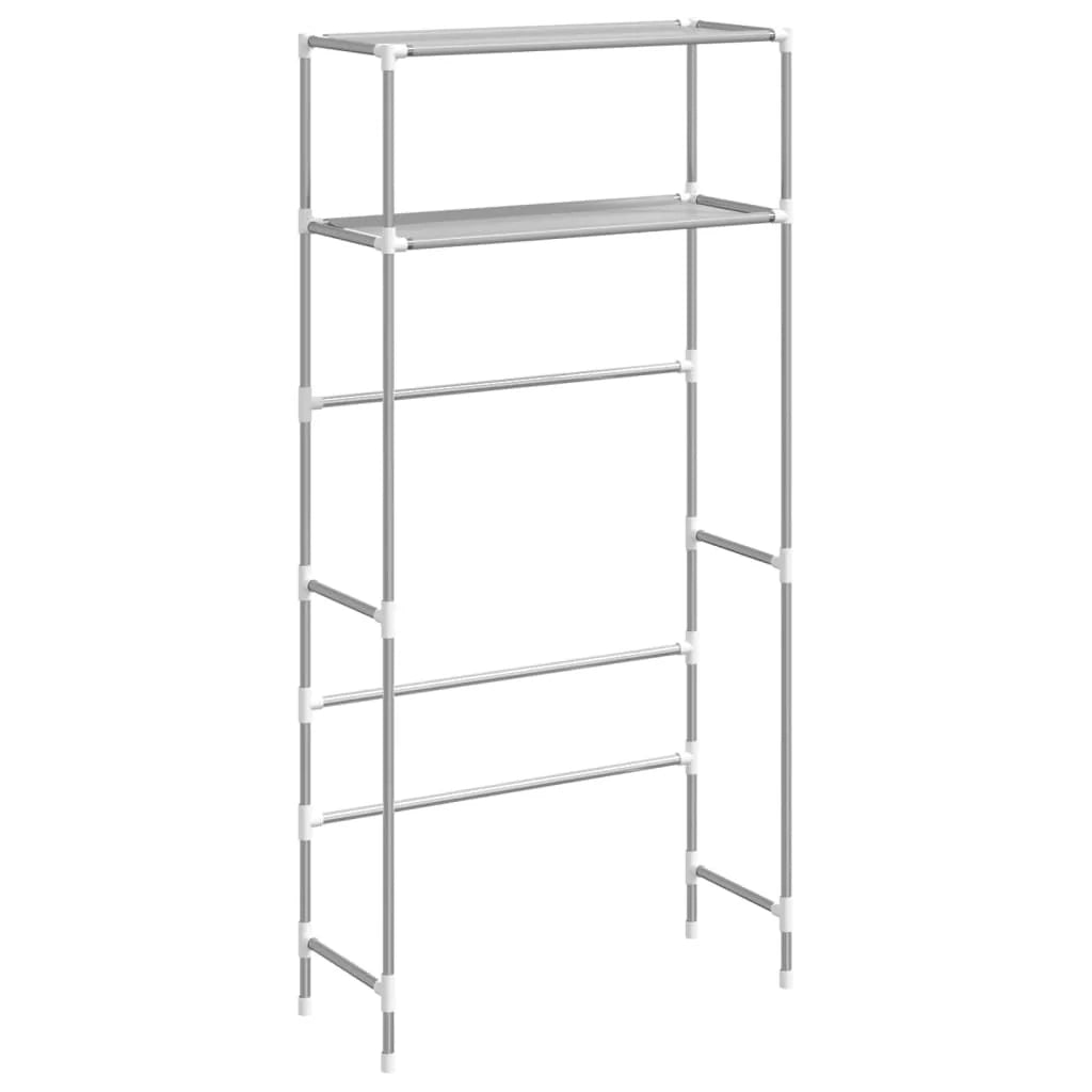 Scaffale portaoggetti a 2 ripiani per lavatrice grigio ferro 02_0005494