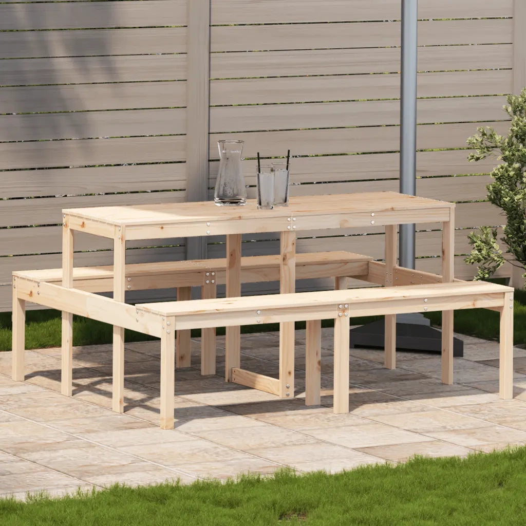 Tavolino da Giardino | Tavolo da Picnic 160x134x75 cm in Legno Massello di Pino