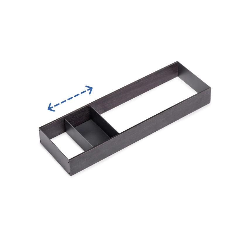 Organizzatore inclinato per cassetto Orderbox, 150x470 mm, Acciaio e Legno, Grigio antracite