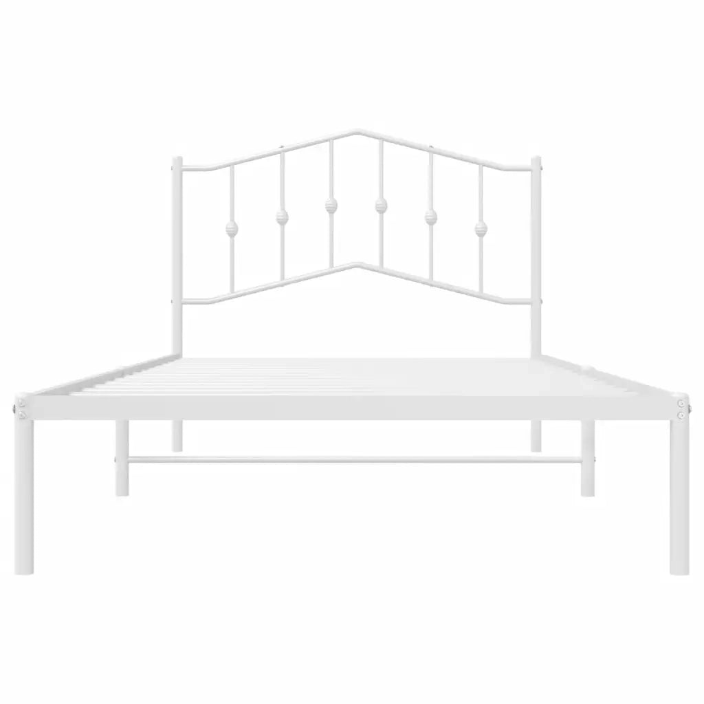 Giroletto con Testiera-Struttura Letto con testiera Metallo Bianco 107x203 cm 220771