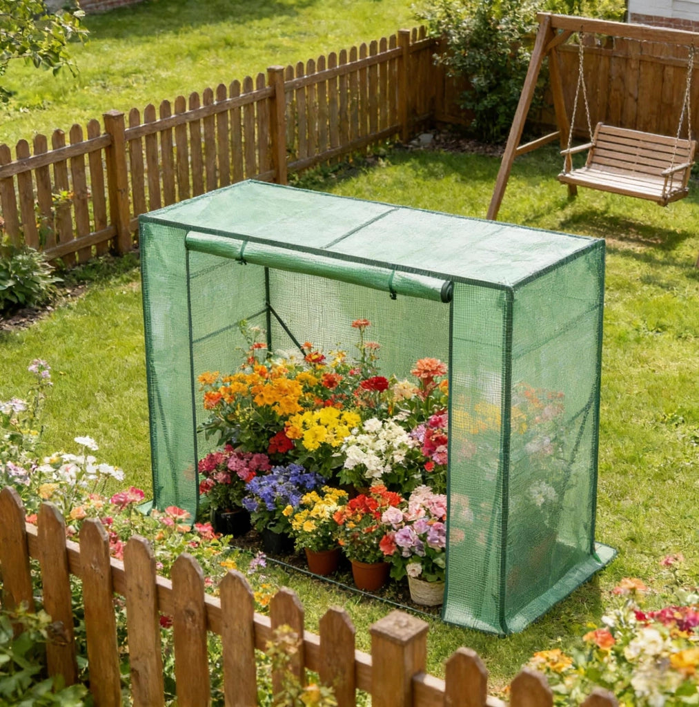 Serra da Giardino in Acciaio con Copertura PE 200x77x169 cm Verde