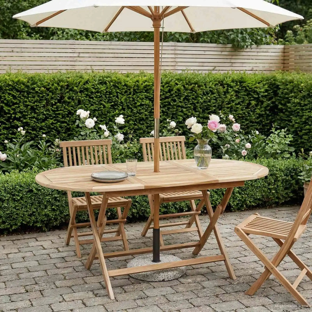 Tavolo da Giardino Pieghevole Naturale 160 x 80 x 76 cm 42028480