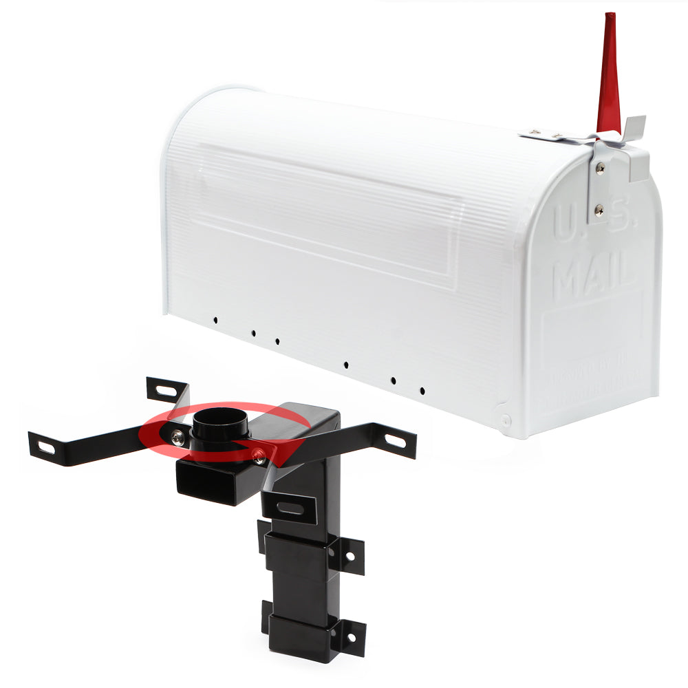 Cassetta postale americana a parete in acciaio zincato bianco con supporto di montaggio