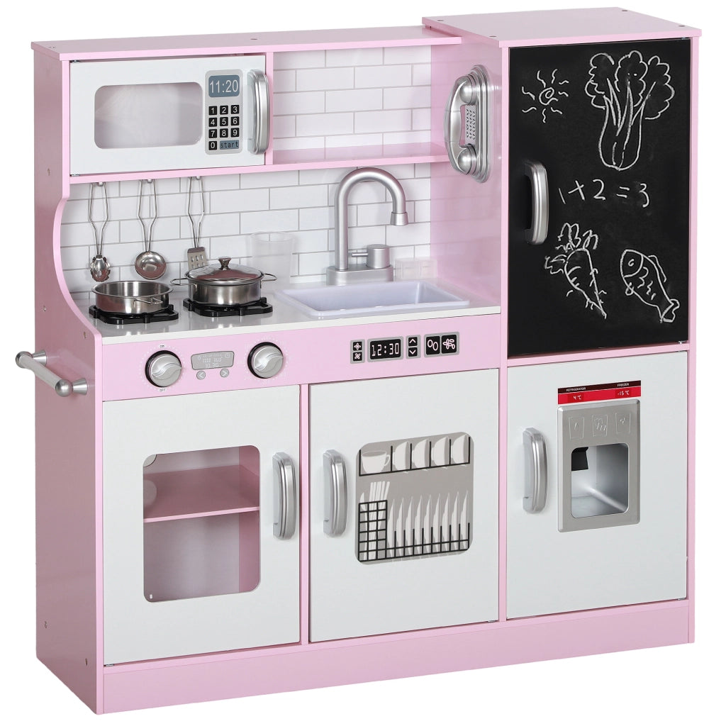 Cucina per Bambini con Accessori ¨C zephmum ¨C Rosa 83.8x26.8x81 cm