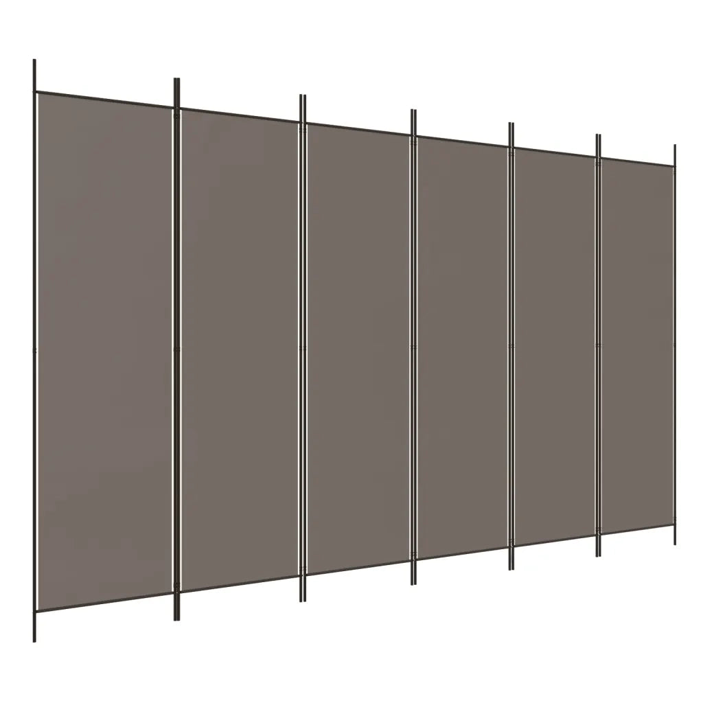 Divisorio a 6 Pannelli-Set di 6 pannelli Paravento Antracite 300x220 cm Tessuto