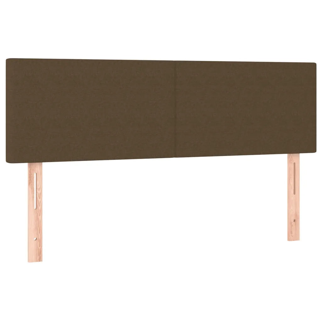 Letto a Molle Materasso e LED Marrone Scuro 140x200 cm Tessuto 3133560