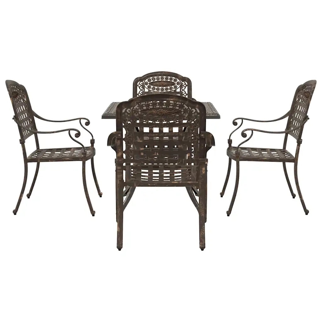Set di Tavolo da Giardino 5 pcs Bronzo Alluminio pressofuso 3334728