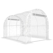 SERRA A TUNNEL 2X3X2 M CON PORTE AVVOLGIBILI, TELAIO IN ACCIAIO E COPERTURA IN PE ANTI-UV, TRASPARENTE