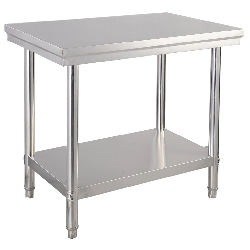 Tavolo da lavoro multifunzione in acciaio per supermercato, ristorante e negozio, 91,5x61x90cm, Argento-Tavoli da lavoro