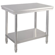 Tavolo da lavoro multifunzione in acciaio per supermercato, ristorante e negozio, 91,5x61x90cm, Argento-Tavoli da lavoro
