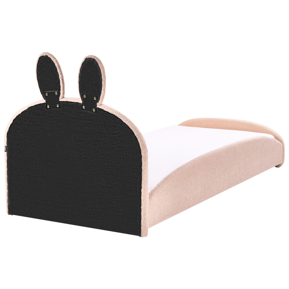 Letto Beige Beige Boucle Imbottito Telaio Poggiatesta 3ft EU Singolo Dimensione Camera da letto Bambini Camera Moderna Tradizionale