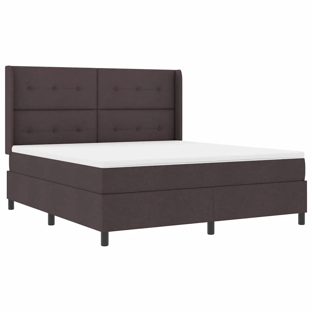 Letto a Sorgente LED Marrone Scuro 180 x 200 cm Tessuto 3343521