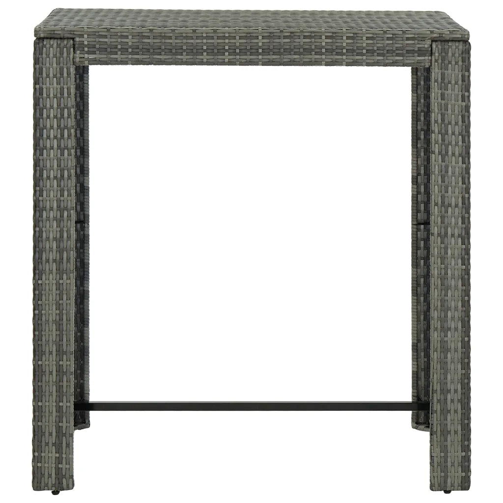 Set da Bar da Giardino 7 pz con Cuscini in Polyrattan Grigio cod mxl 40288