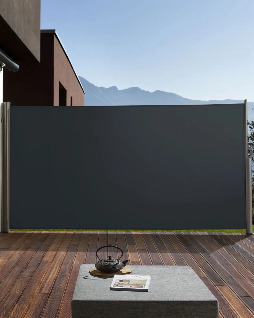 Tenda Laterale da Sole Estraibile Per Giardino Rettangolare 160 x 300 cm Grigio Grafite