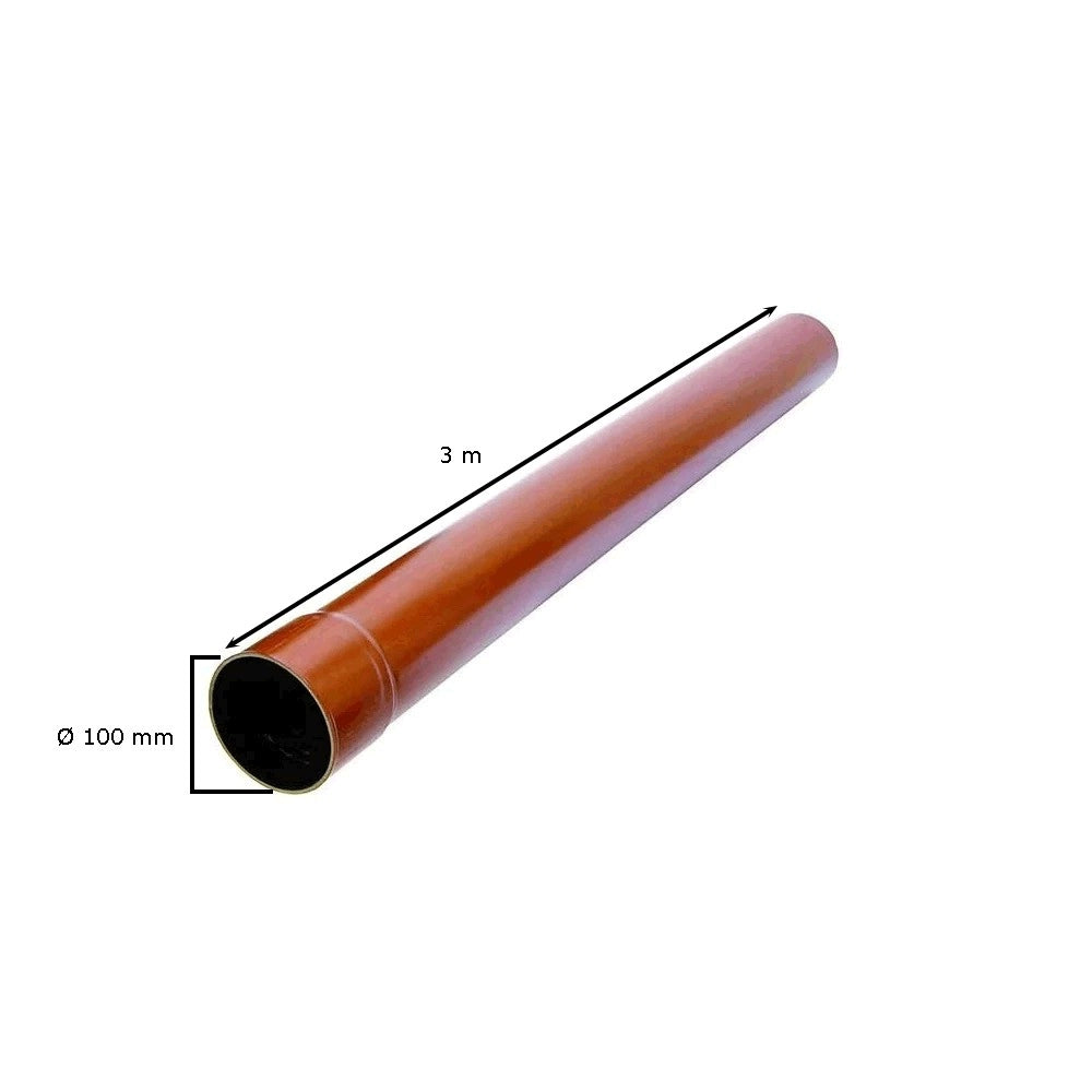 Tubo pluviale tondo colore rame rosso : Diametro - 100, Metri Lineari - 3 metri