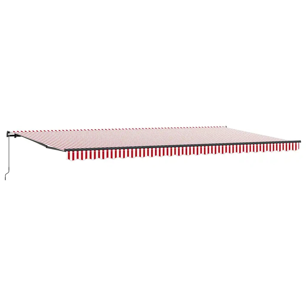 vidaXL Tenda Retrattile Rosso e bianco 600 × 350 cm Tessuto