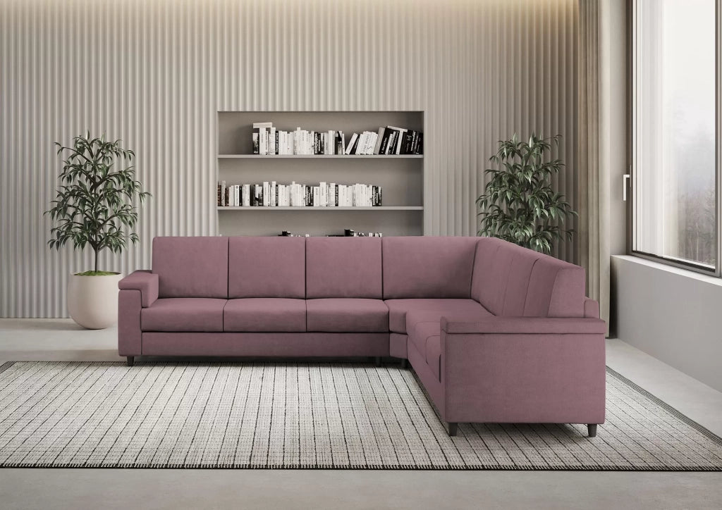 Divano marrak 3 posti  (tre sedute da 60cm) + angolo + divano 3 posti (tre sedute da 60cm) misure esterne l.286x286 | prugna - Mobili 2G