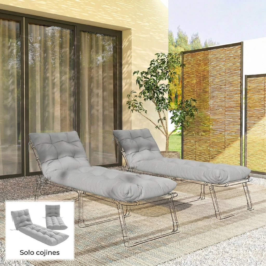 Cuscini per Tumbonas 180x55 cm ¨C zephmum ¨C Grigio Chiaro UPF30+