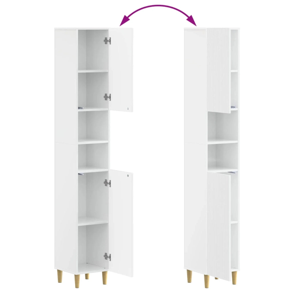 Armadio da Bagno con Ripiano Aperto ARNHEM Bianco Lucido 896599