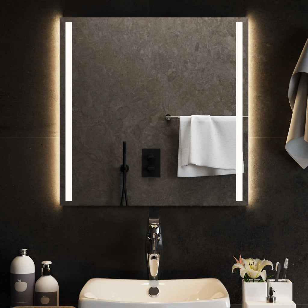 Specchio da bagno LED Trasparente 60 x 60 cm vetro temperato 42045790