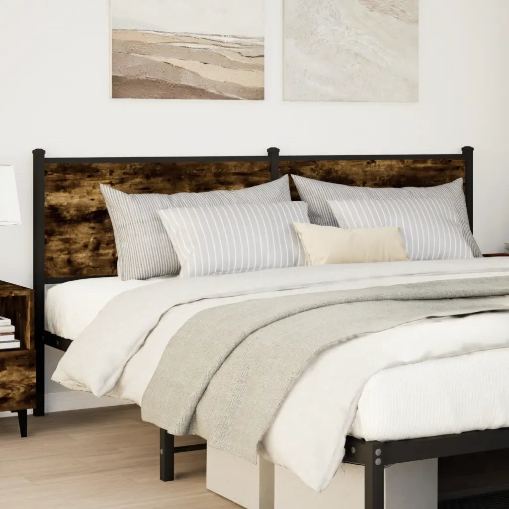 vidaXL Testiera Rovere Fumo 180 cm in Legno Multistrato e Acciaio