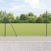 Recinzione a Maglie con 7 Posti Flangiati 1.5x10 m Acciaio Galvanizzato