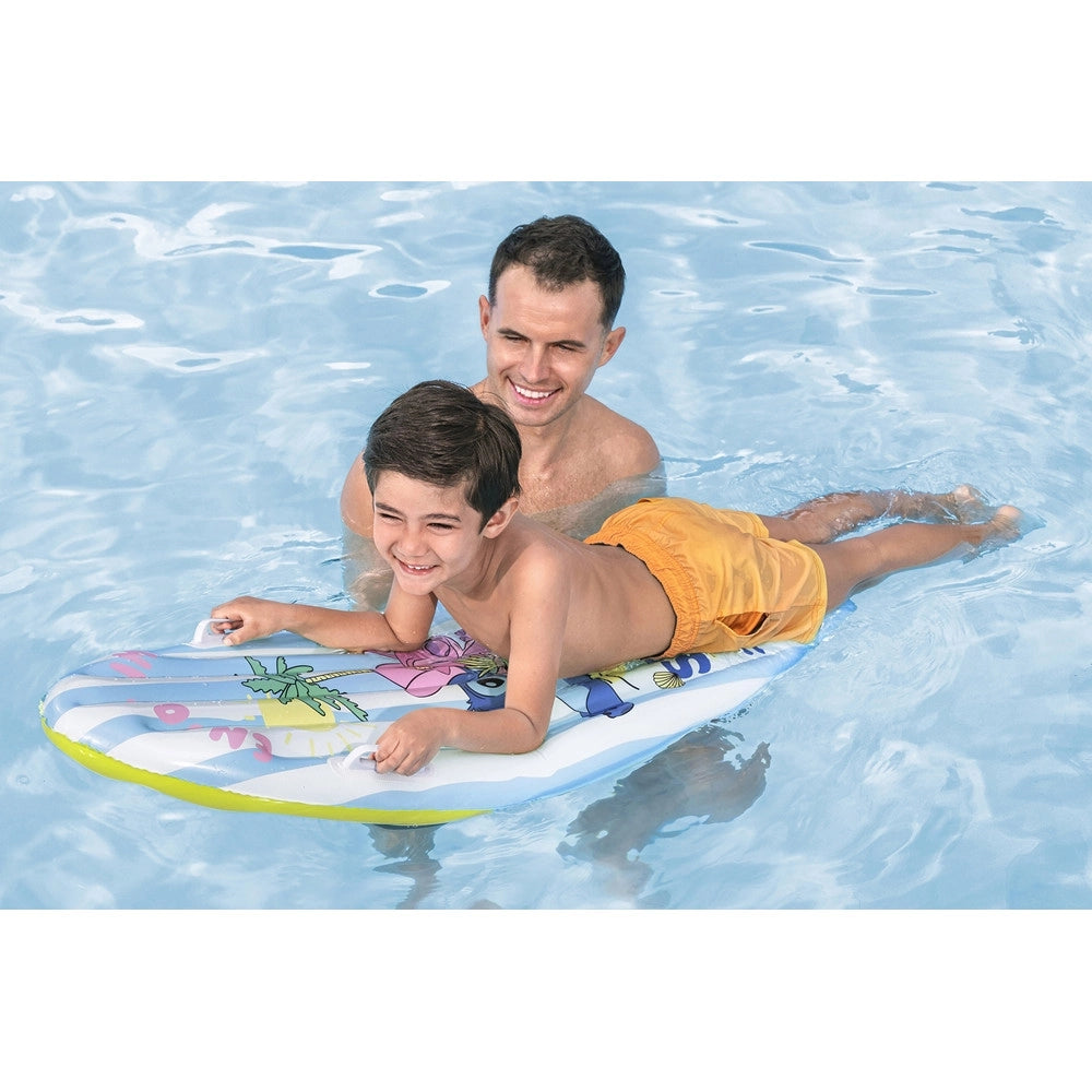 Trade Shop - Materassino Tavoletta Da Surf Gonfiabile Da Nuoto Per Bambini Stitch 112x40x10cm 9104v -