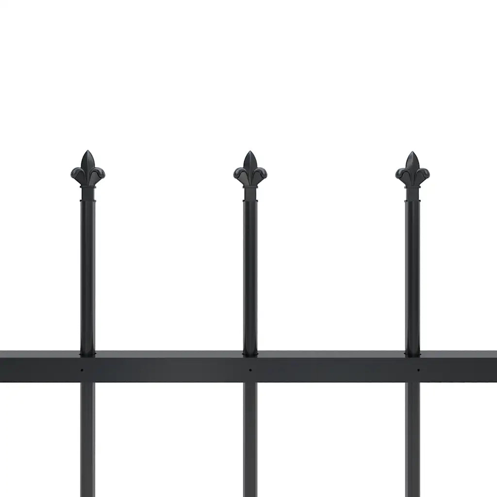 Recinzione da Giardino con Punta a Lancia in Acciaio 1506x150 cm Nero 277637