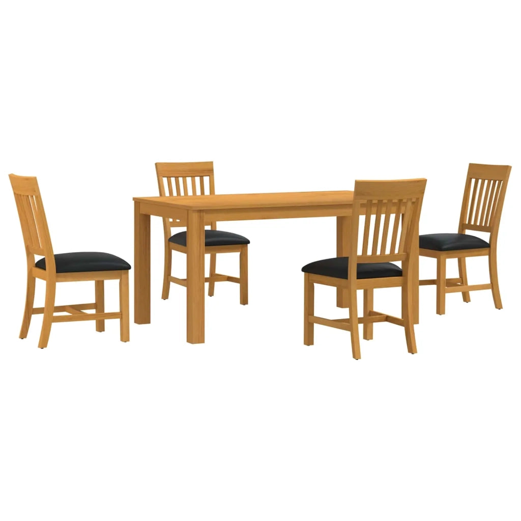 Set da pranzo 5 pz Nero Legno di Quercia Massello 3430352